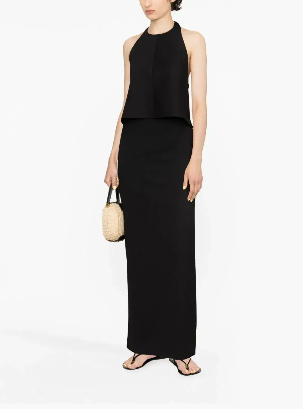 Wardrobe Nyc Backless Halter Top and Column Skirt Black Size M/AU 10 for rent on The Volte - main image