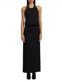 Wardrobe Nyc Backless Halter Top and Column Skirt Black Size M/AU 10 for rent on The Volte - image 1