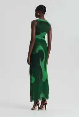 Scanlan Theodore Italian Watercolour Print Dress Green Size 8 for rent on The Volte - image 3