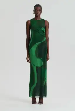 Scanlan Theodore Italian Watercolour Print Dress Green Size 8 for rent on The Volte - image 1