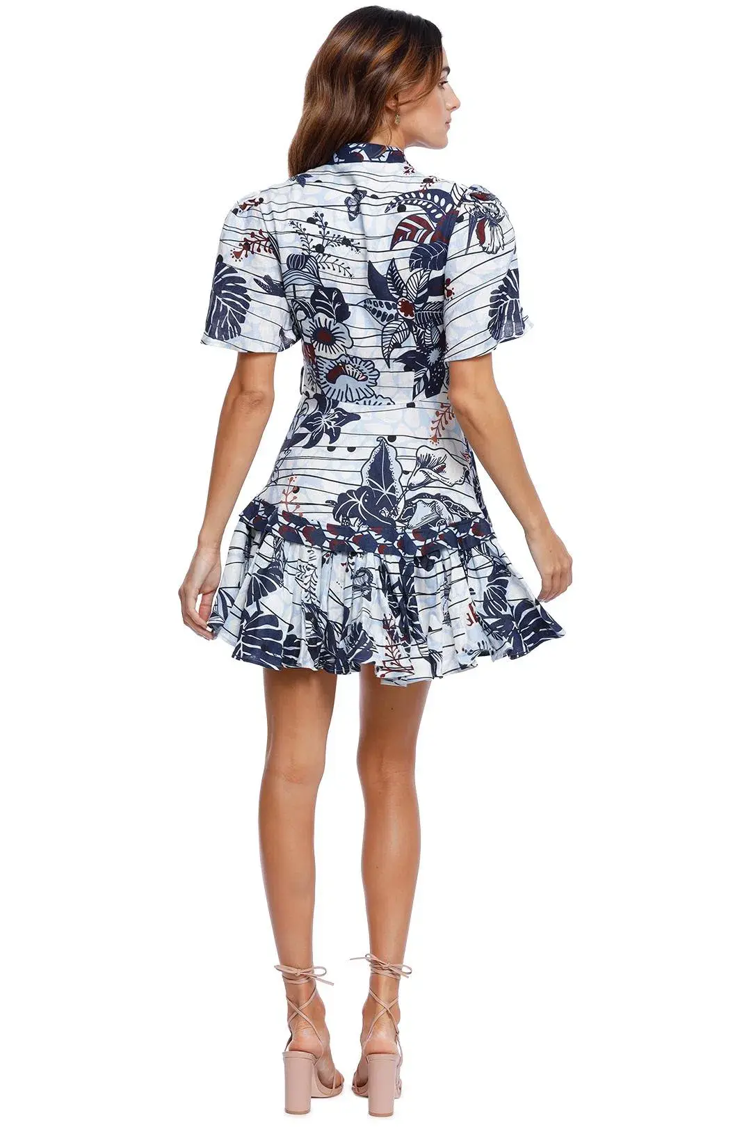 LEO LIN La Casa Linen Mini Dress Multi Print Size 10 - Image 2