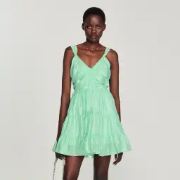 Sandro Paris Mariella Woven Dress Mint Green Size AU 6 for rent on The Volte - image 2