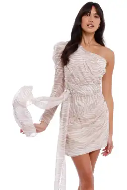 MISHA Jaylene Mini Dress Print Size 10 for rent on The Volte - image 2