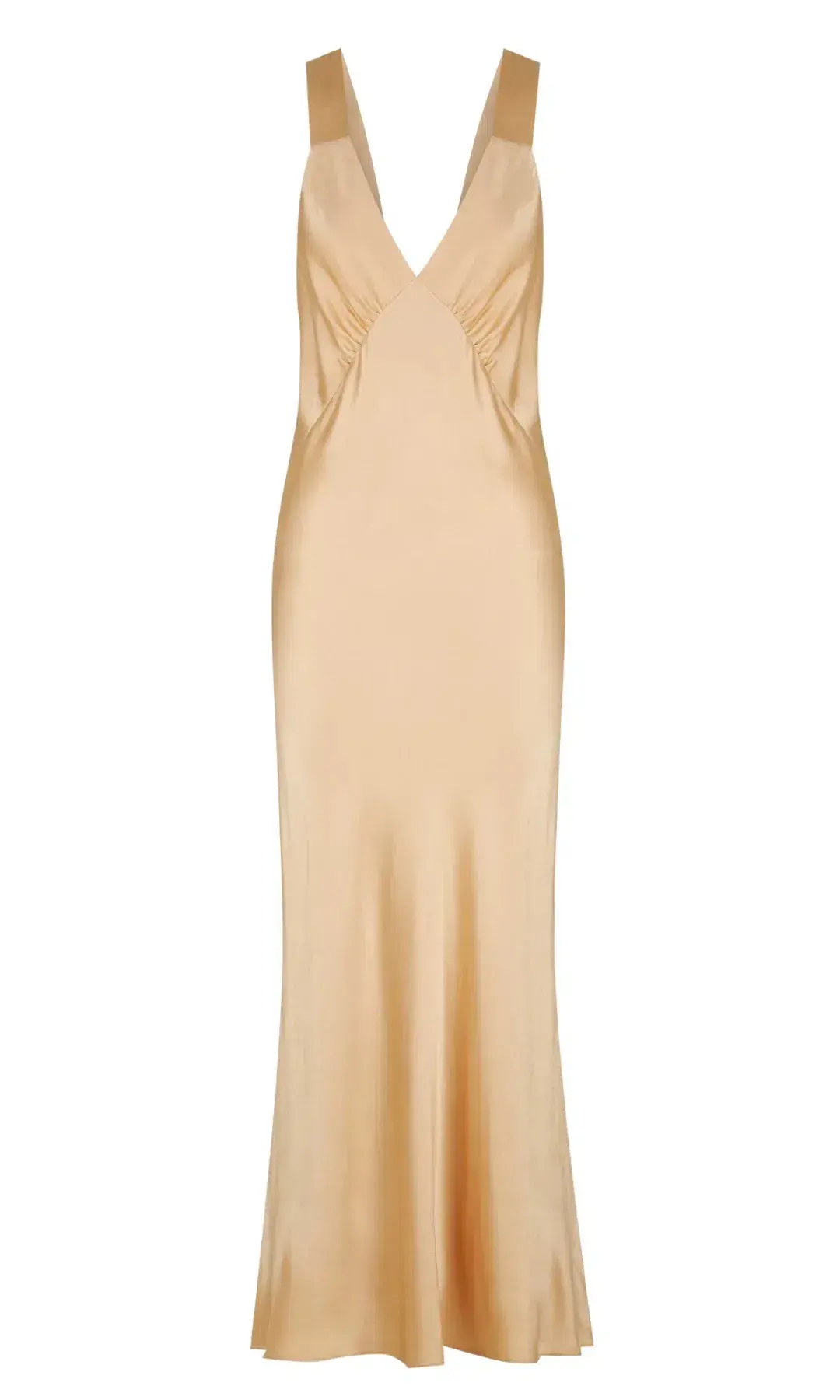 Shona Joy Felicity Plunge Midi Dress Gold Size AU 14 - Image 3