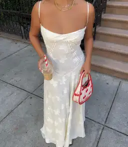 House of CB Seren Floral Lace Back Dress Vintage Cream Size S / AU 8 for rent on The Volte - image 2