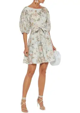 Zimmermann Fleeting Flip Mini Dress Mint Floral Size 0 / AU 8 for rent on The Volte - image 1