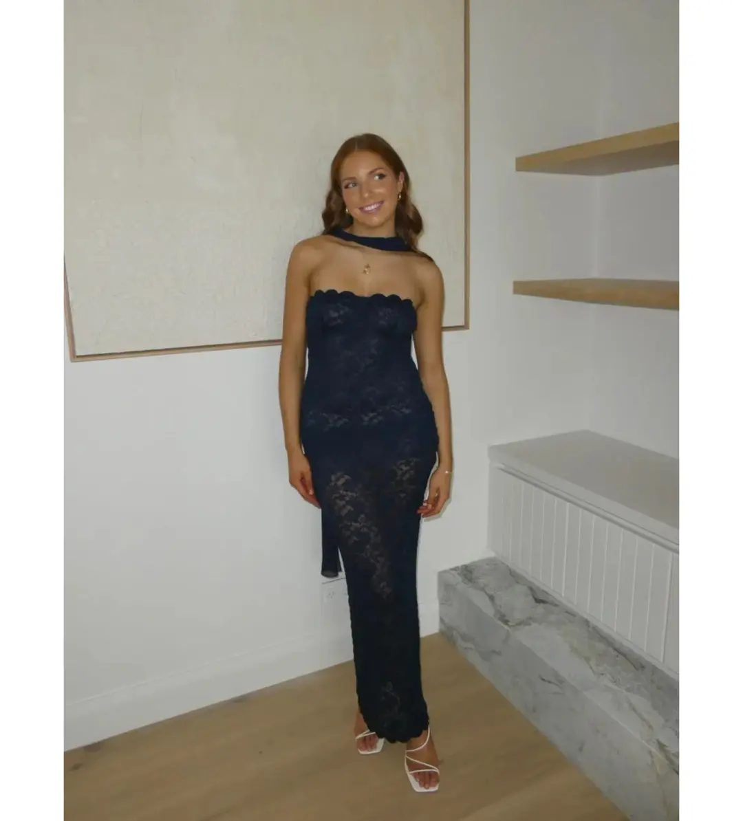 Arcina Ori Meredith Maxi Dress Navy Size S/AU 8 for rent on The Volte - main image