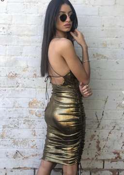 Delphine The Label - In My Dreams Dress Gold Size 6