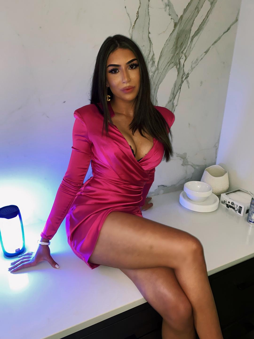 House of CB Nelinha Gathered Tux Wrap Dress Pink Size 6 for rent on The Volte - main image