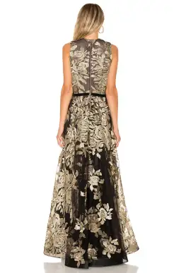 Bronx and Banco Golden Rose Gown Gold/Black Floral Size 8 for rent on The Volte - image 2