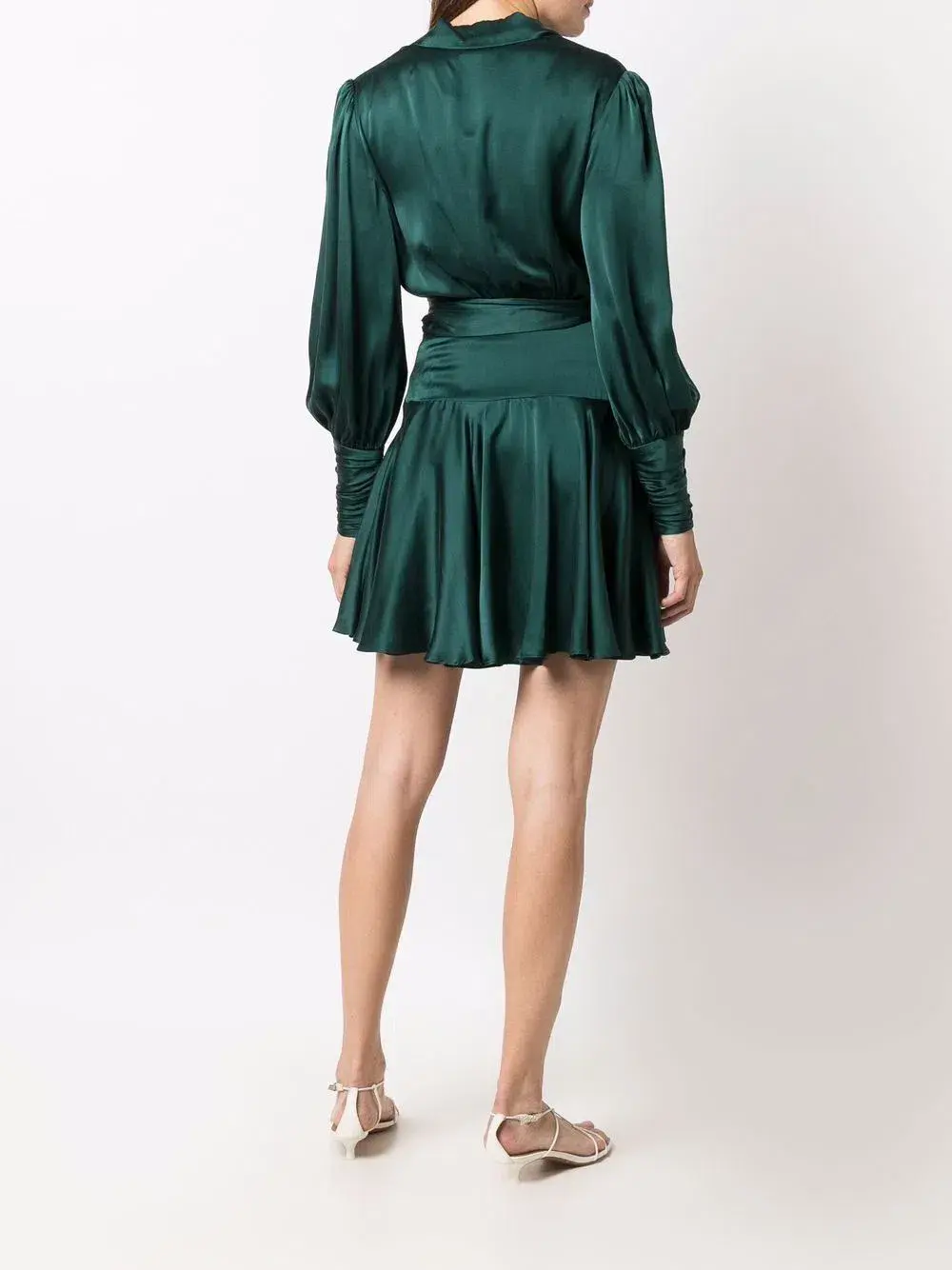 Zimmerman Silk Wrap Mini Dress Green Size 0/AU 8 for rent on The Volte - main image