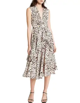Aje Eliza Midi Dress Leopard Print Size 8 for rent on The Volte - image 1