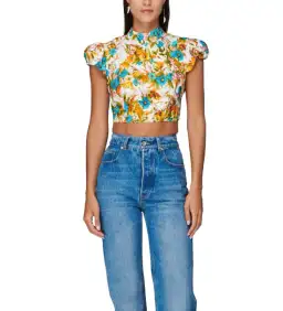 Zimmermann Estelle Tie Top Floral Size 0 / AU 8 for rent on The Volte - image 2