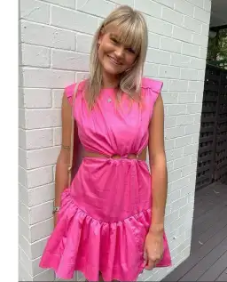 Aje Solstice Cut Out Ring Flip Mini Dress Pink Size 6 for rent on The Volte - image 2