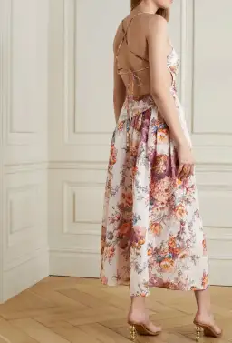 Zimmermann The Pattie Asymmetric Dress in Cream Floral Size 0 / AU 8 for rent on The Volte - image 2