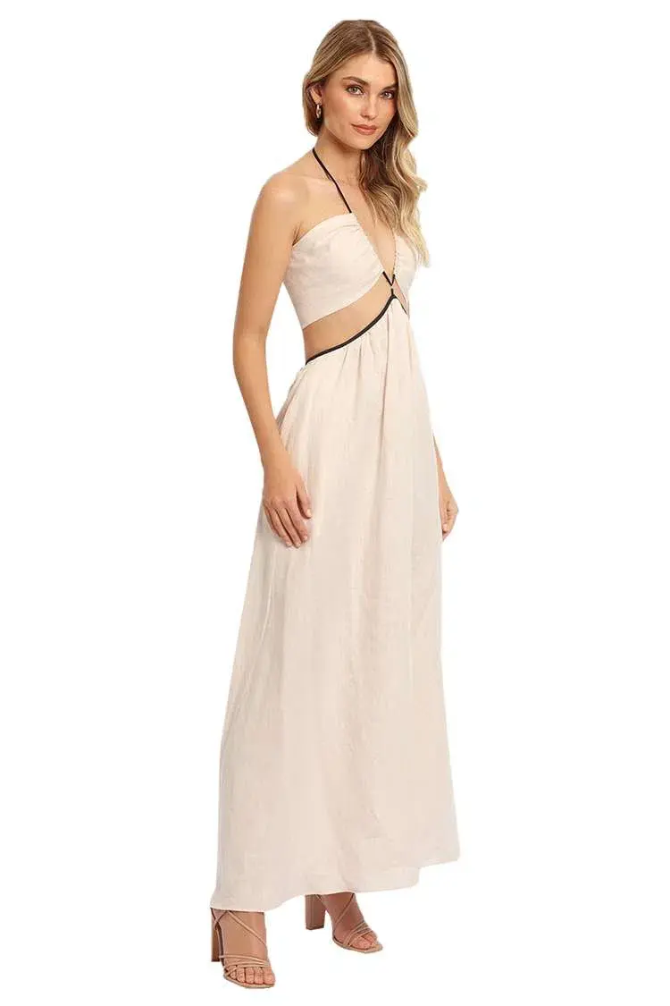 Bec & Bridge Noelle Cut Out Maxi Dress in Natural Size S/Au 8 for rent on The Volte - main image