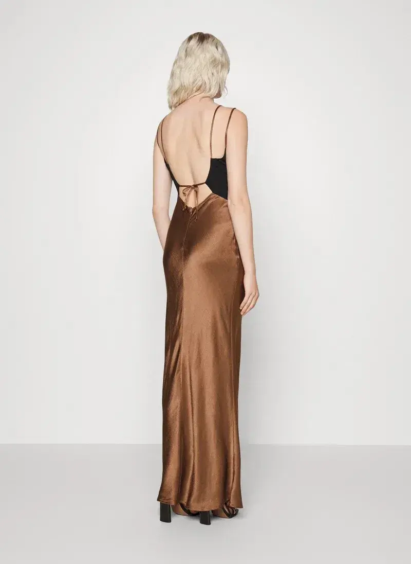 Bec & Bridge Kehlani V Dress Bronze Size 6 for rent on The Volte - main image