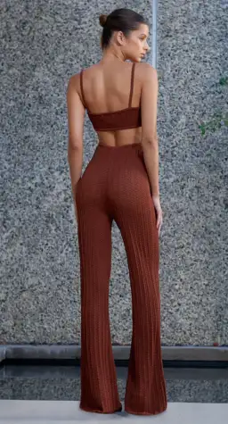 MISHA Lambeth Knit Jumpsuit Brown Size 6/XS for rent on The Volte - image 2