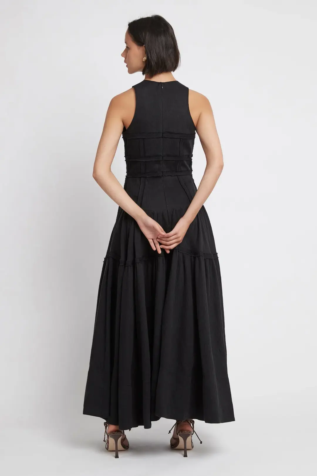 Aje Tidal Corset Midi Dress Black Size 6 for rent on The Volte - main image