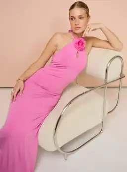 Sofia The Label Wildflower Halter Gown In Pink Size AU 10