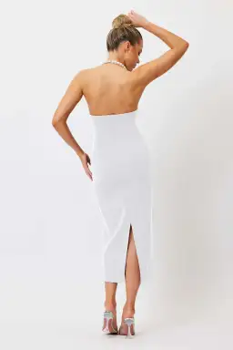 Bianca & Bridgett Mia Pearl Midi Dress White Size AU 10 for rent on The Volte - image 2