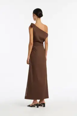 Sir the Label Bettina off Shoulder Dress in Chocolate Size AU 8 for rent on The Volte - image 2