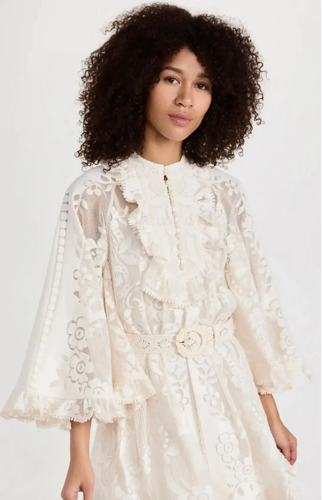 Zimmermann Tiggy Lace Tunic Midi Dress Ivory Size 0 / AU 8 for rent on The Volte - main image