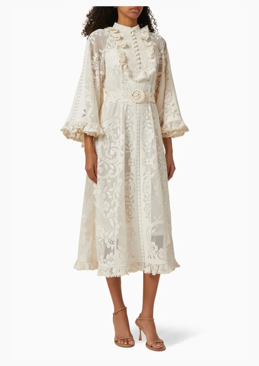 Zimmermann Tiggy Lace Tunic Midi Dress Ivory Size 0 / AU 8 for rent on The Volte - main image