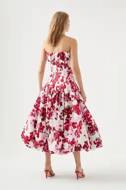 Aje Mathilde Bubble Hem Midi Dress Floral Size 10 for rent on The Volte - image 3