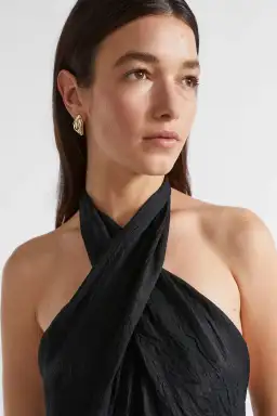 Seed Heritage Satin Halter Maxi Dress Black Size 6 for rent on The Volte - image 3