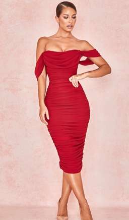 House of CB Carlotta Midi Dress Red Size 12 for rent on The Volte - image 1