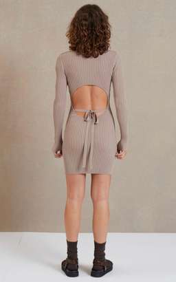 Bec & Bridge Lyla Knit Long Sleeve Mini Dress Fawn Size 8 for rent on The Volte - image 2