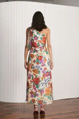 Kate Ford Palermo Tie Cut Midi Dress Floral Size 10 for rent on The Volte - image 3