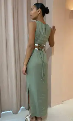 Sir The Label Mayra Deconstructed Maxi Dress Green Size 8 for rent on The Volte - image 3