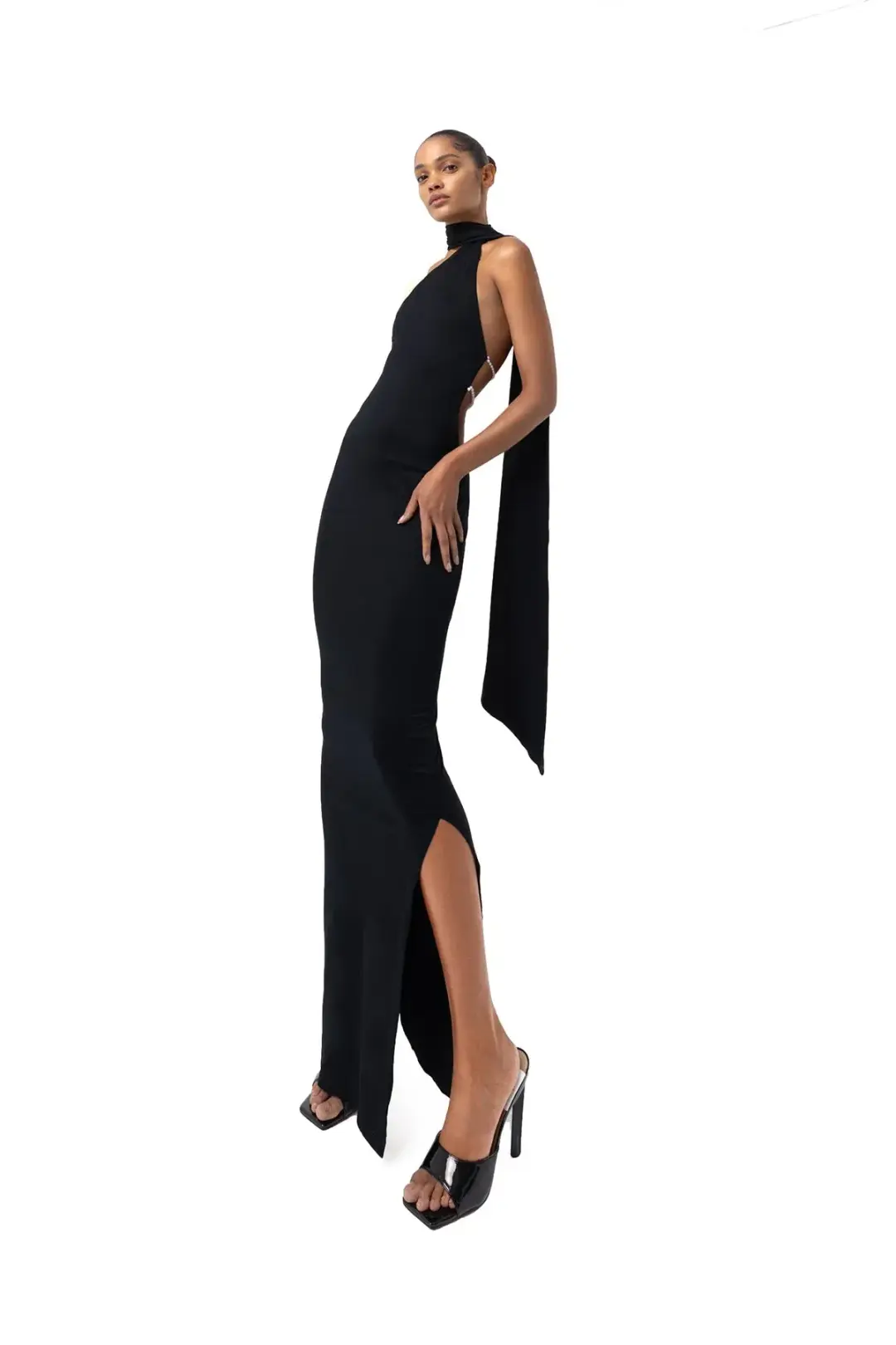 Khanum's Kara Scarf Maxi Dress Black Size M / AU 10 for rent on The Volte - main image