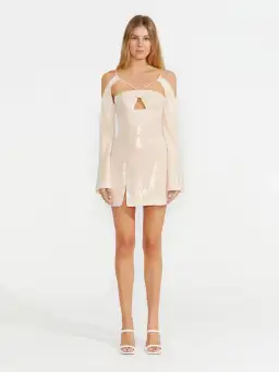 Alice McCall Night Sky Mini Dress in Chai Latte Size 12 AU for rent on The Volte - image 5
