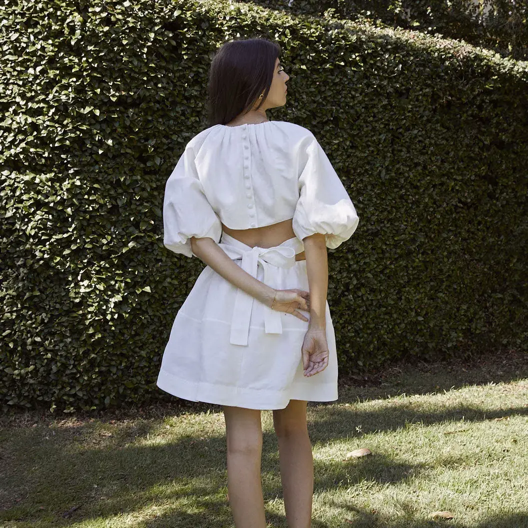 Aje Mimosa Cut Out Mini Dress White Size 8 for rent on The Volte - main image