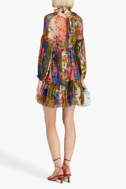 Zimmermann Tropicana Lantern Ruffle Mini Dress Multi Floral Size 0/Au 8 for rent on The Volte - image 2