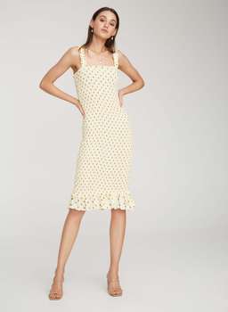 Faithfull The Brand Nadine Midi Yellow Dress Size 6