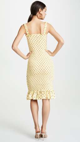 Faithfull The Brand Nadine Midi Yellow Dress Size 6