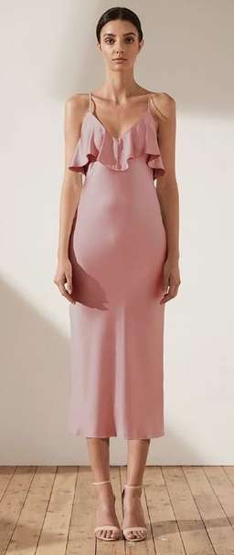 Shona Joy Frill Dress Pink Size 6