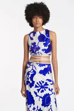 Sir the Label Esme Deconstructed Top in Blue/White Print Size 1 /Au 8 for rent on The Volte - image 4