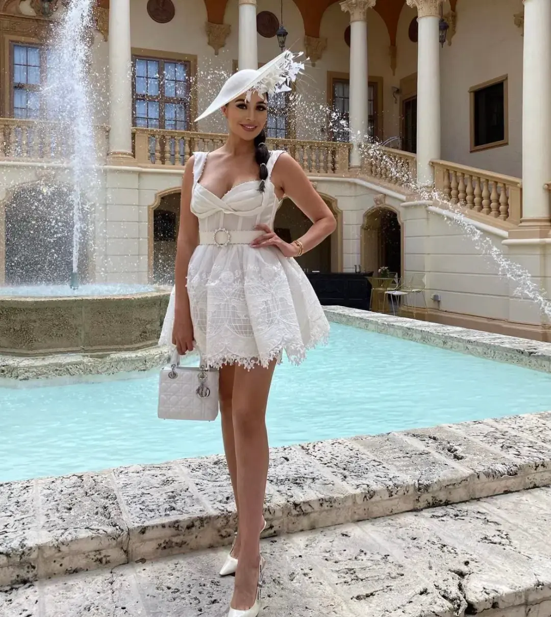 Zimmermann High Tide Embroidered Mesh Mini Dress in Ivory Size 0 / Au 8 for rent on The Volte - main image