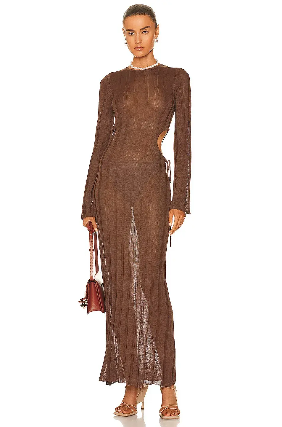 Sir the Label Aya Cut Out Dress Chocolate Size 1 / AU 8 for rent on The Volte - main image
