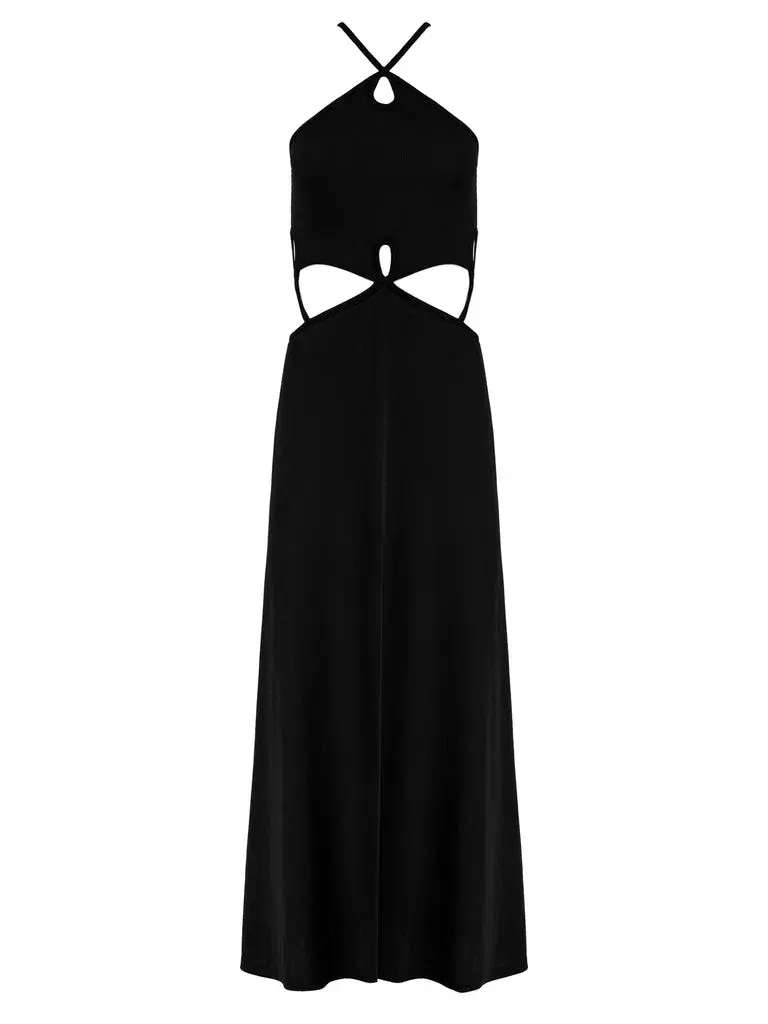 Christopher Esber Looped Cutaway Sleeveless Dress Black Size 8 for rent on The Volte - main image