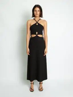 Christopher Esber Looped Cutaway Sleeveless Dress Black Size 8 for rent on The Volte - image 1