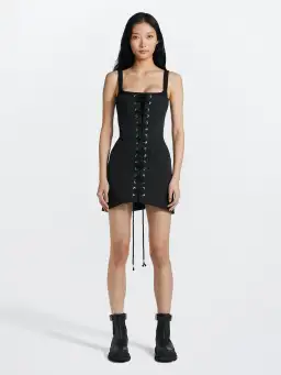 Dion Lee Laced Utility Corset Mini Dress Black Size 6