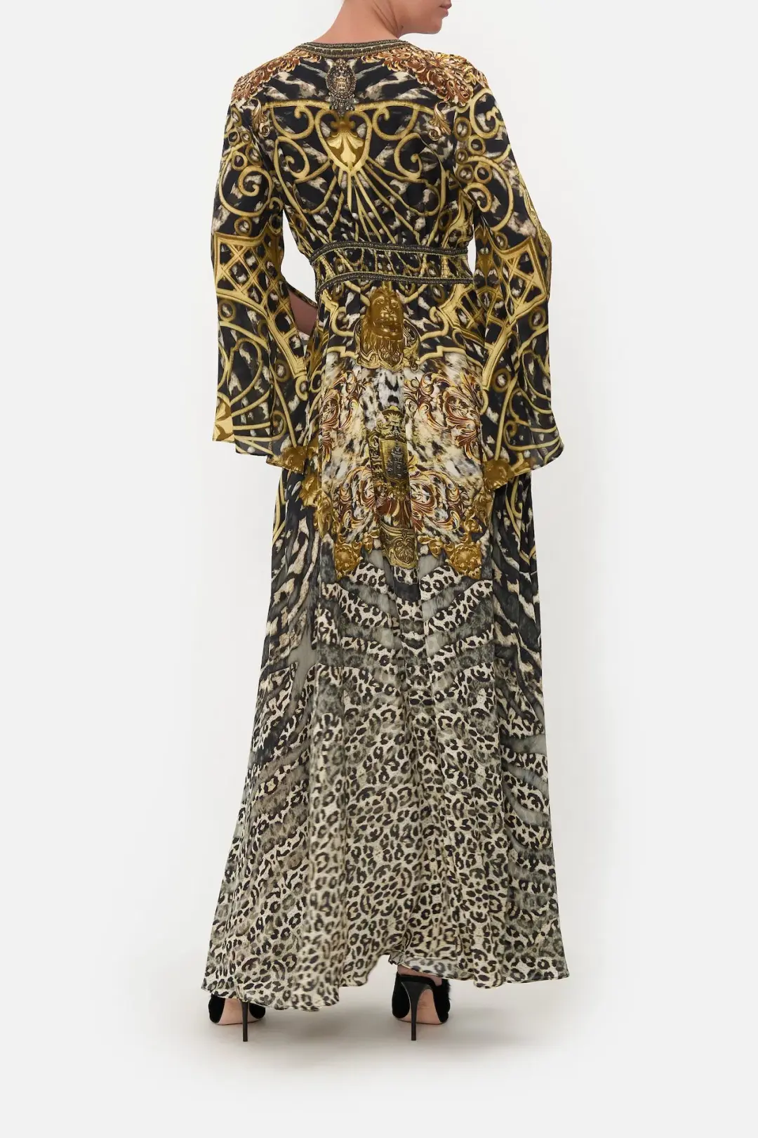 Camilla Kimono Sleeve Dress With Shirring Detail Armada Print Size S / AU 10 for rent on The Volte - main image