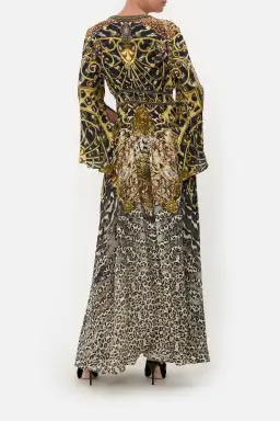 Camilla Kimono Sleeve Dress With Shirring Detail Armada Print Size S / AU 10 for rent on The Volte - image 2