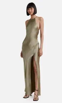 Bec & Bridge Loren Halter Midi Dress Sage Size 6 for rent on The Volte - image 2